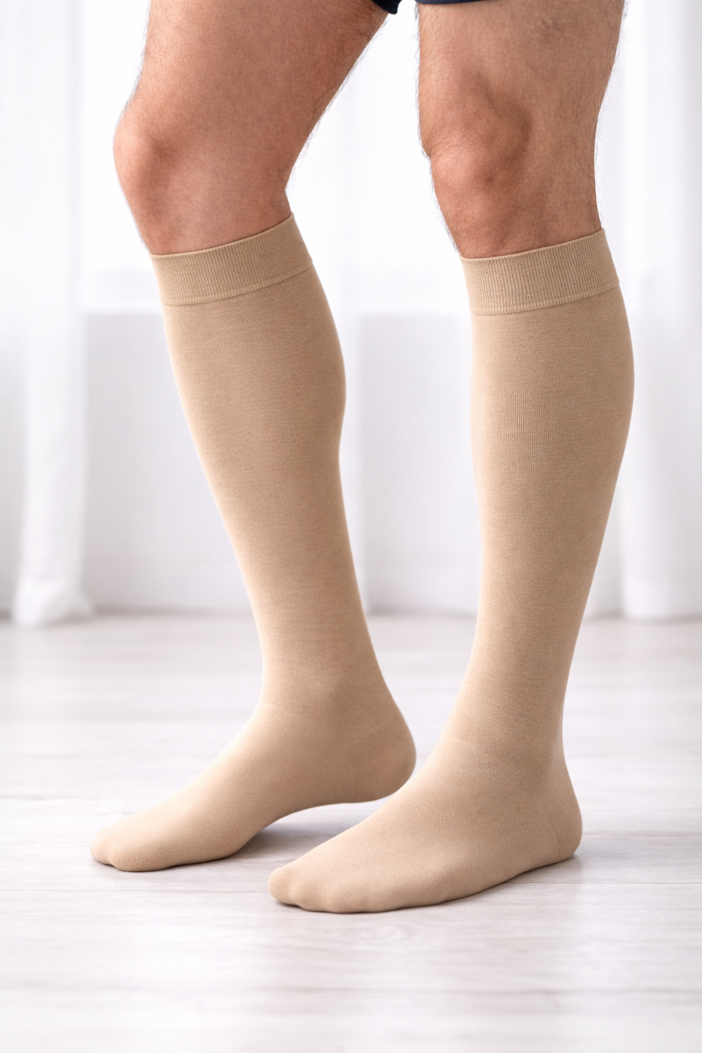 6 PARES  Calcetines de descanso con compresión gradual 41/46 BEIJE